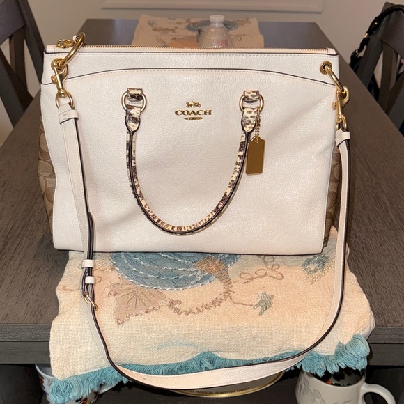 Coach Cream and Brown Shoulder Bag - Picture 1 of 6